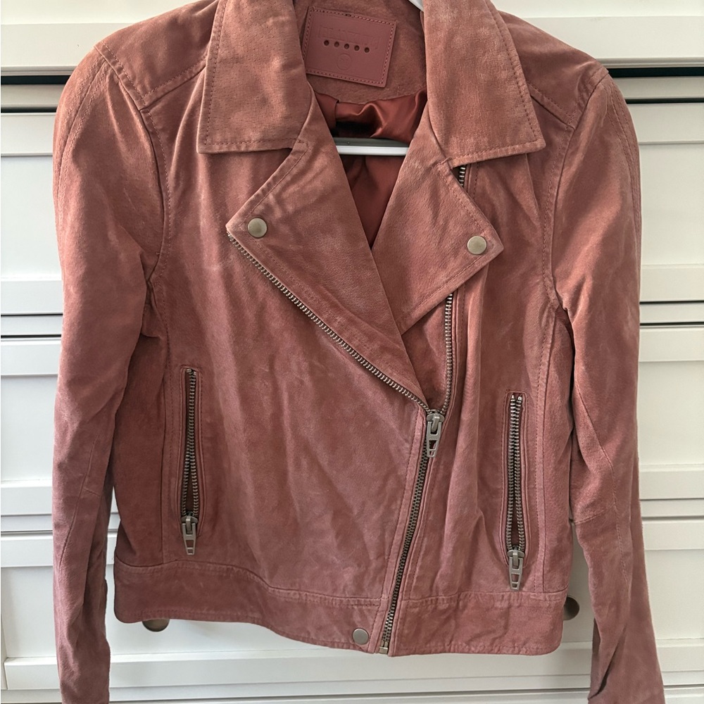 Blank NYC Dusty Pink Suede Leather Jacket